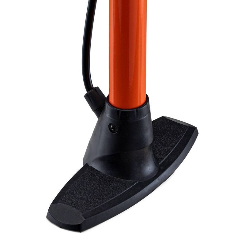 slide 4 of 6, Schwinn Cyclone Tire Floor Pump - Orange, 1 ct