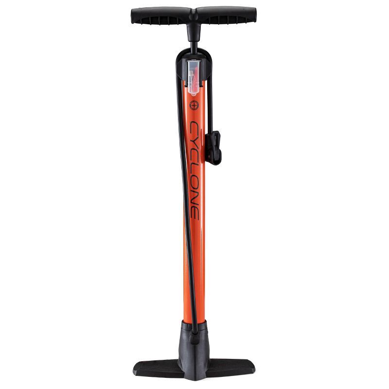 slide 1 of 6, Schwinn Cyclone Tire Floor Pump - Orange, 1 ct