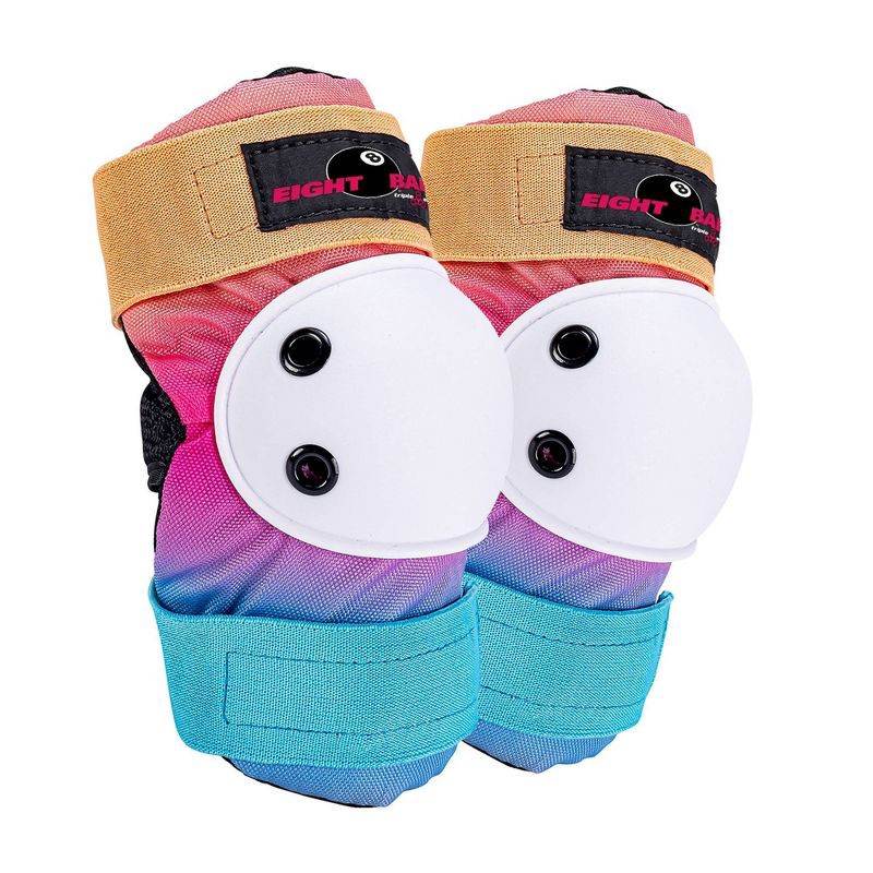 slide 3 of 8, Eight Ball Kids' 8+ Pad Set 3pk - Sunset Fade: Elbow, Knee, Wrist Protection, 3 ct