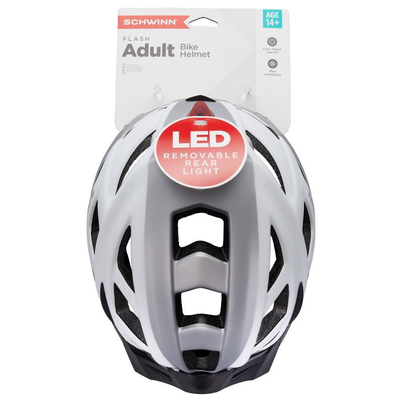 slide 4 of 8, Schwinn Flash Bike Helmet - Gray/White, 1 ct