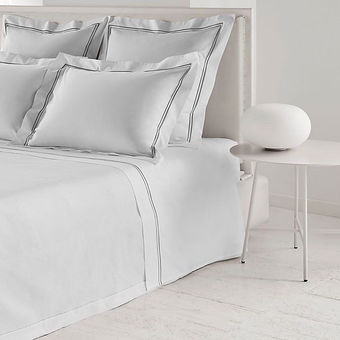 slide 2 of 3, Frette At Home Piave King Sheet Set - White/Grey, 1 ct