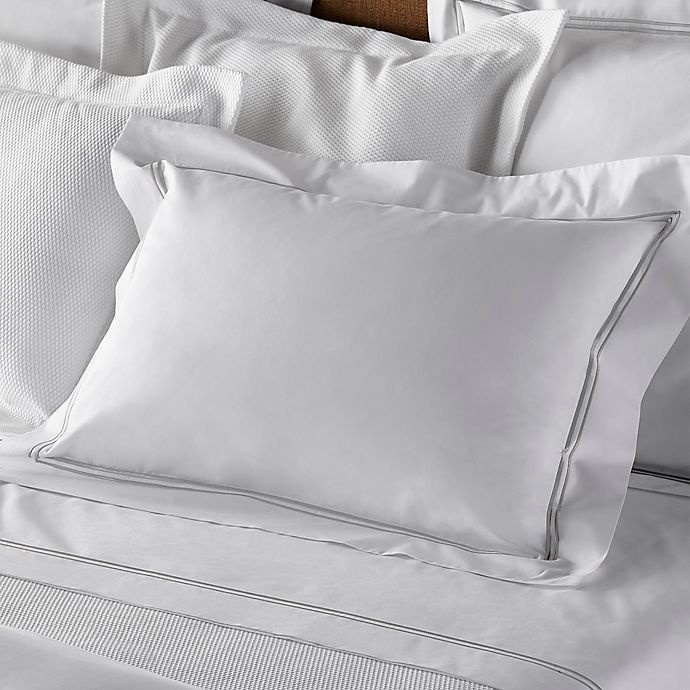 slide 3 of 3, Frette At Home Piave King Sheet Set - White/Grey, 1 ct