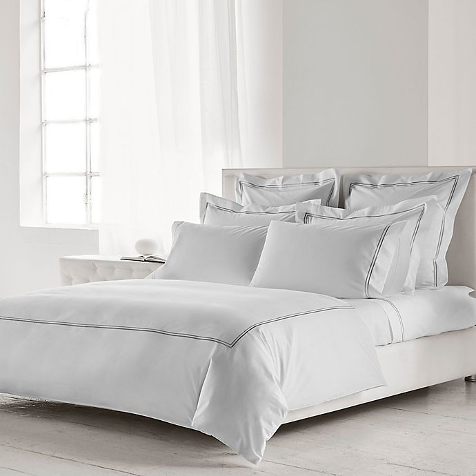 slide 2 of 4, Frette At Home Piave Full/Queen Duvet Cover - White/Grey, 1 ct