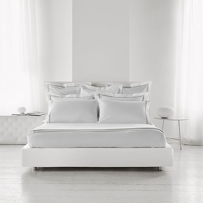 slide 3 of 4, Frette At Home Piave Full/Queen Duvet Cover - White/Grey, 1 ct