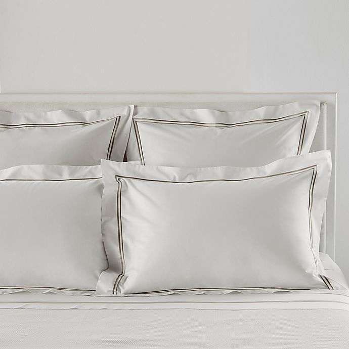 slide 3 of 3, Frette At Home Piave King Duvet Cover - White/Stone, 1 ct