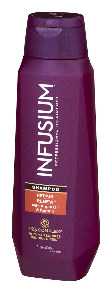 slide 3 of 9, Infusium Repair & Renew Shampoo with Argan Oil & Keratin, 13.5 fl oz