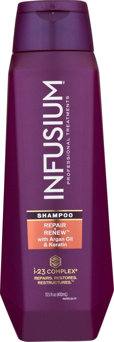 slide 7 of 9, Infusium Repair & Renew Shampoo with Argan Oil & Keratin, 13.5 fl oz