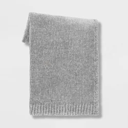50"x60" Shiny Chenille Reversible Throw Blanket Light Gray - Threshold™: Midweight, Machine Washable, Modern Decor