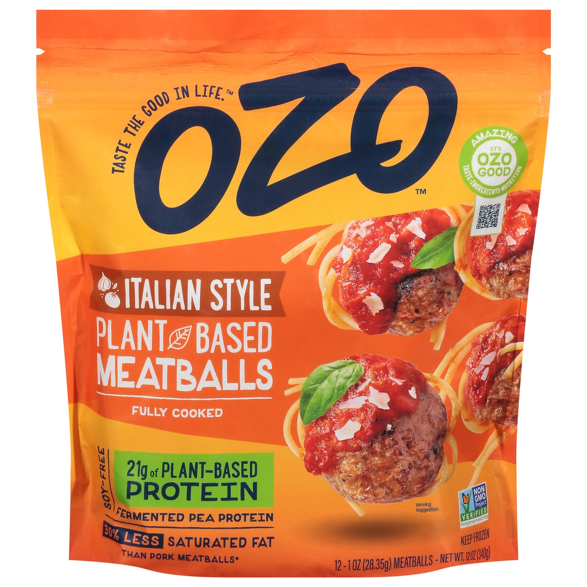 slide 1 of 1, Ozo Italian Style Plant Based Meatballs, 12 ct; 1 oz