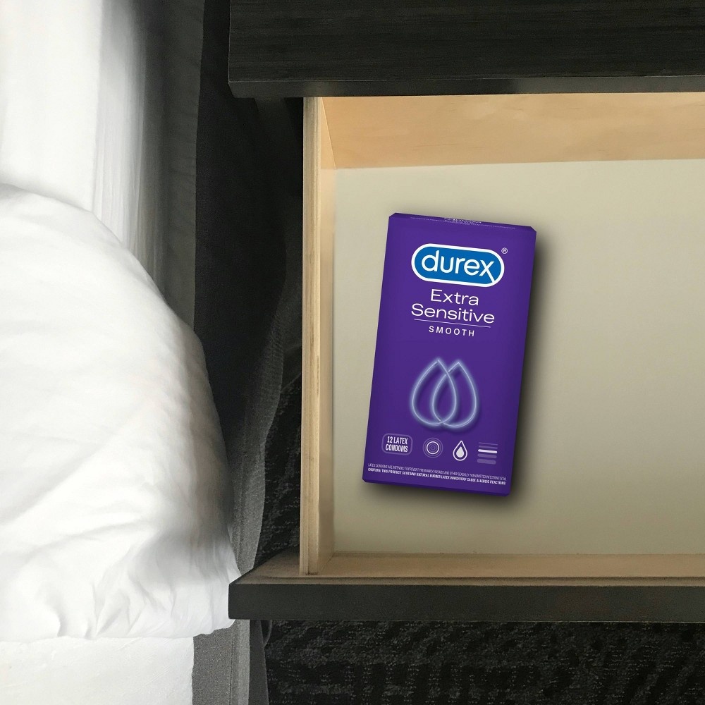 slide 7 of 7, Durex Extra Sensitive Smooth Condoms, 12 ct