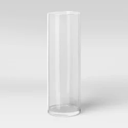 14" x 5" Skinny Glass Vase - Threshold™: Elegant Tabletop Hurricane, Spot Clean, Watertight Decor