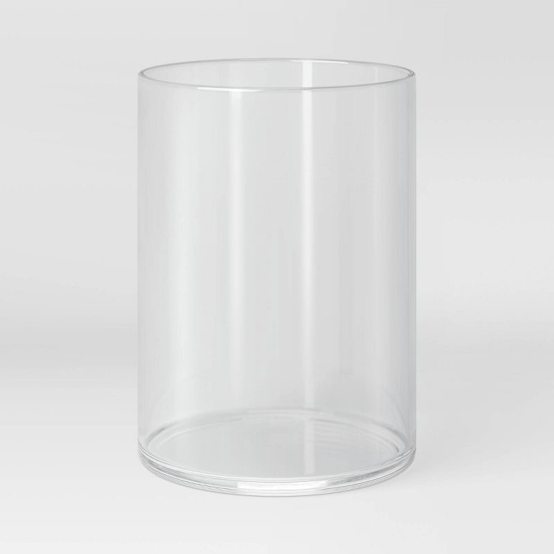 slide 1 of 3, 8" x 6" Glass Vase - Threshold™: Contemporary Cylindrical, Tabletop Decor, Watertight, 1 ct