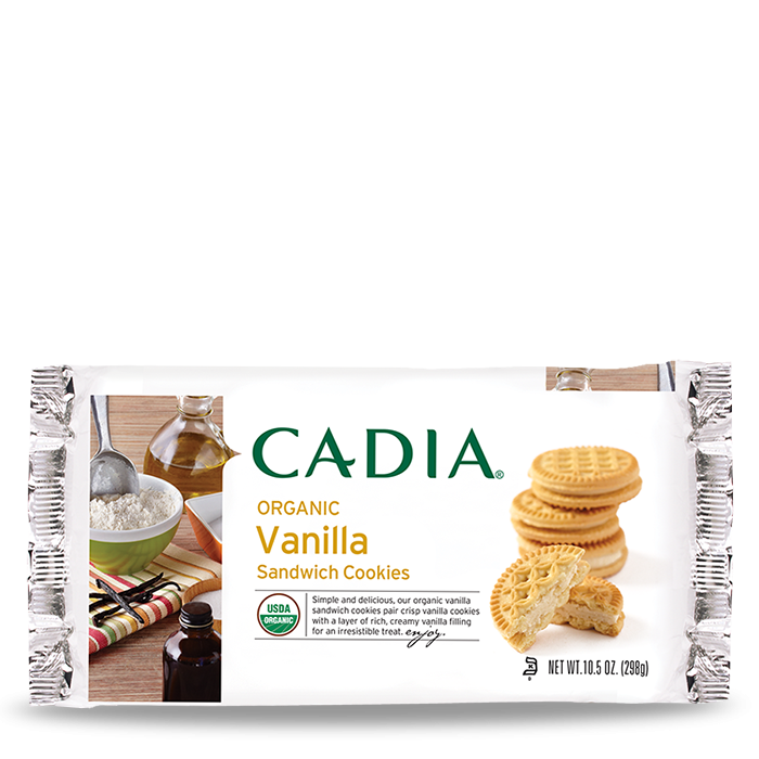 slide 1 of 1, Cadia Organic Vanilla Sandwich Cookies, 10.5 oz