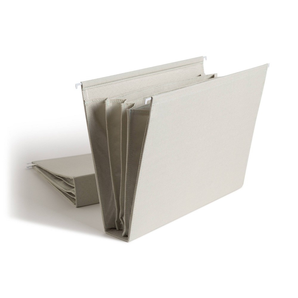 slide 2 of 6, U Brands 4 Pocket Extra Capacity Linen Hanging File Folder - Coastal Comfort, 2 ct