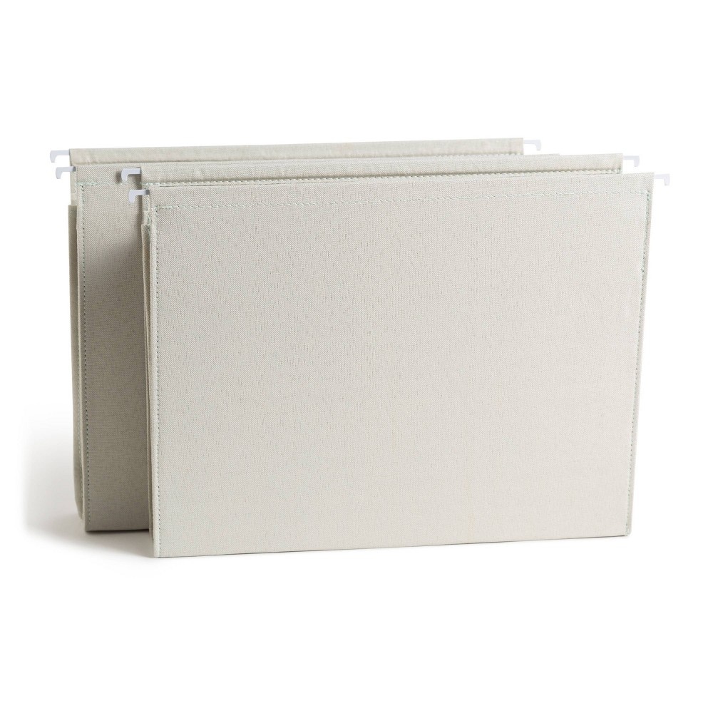 slide 3 of 6, U Brands 4 Pocket Extra Capacity Linen Hanging File Folder - Coastal Comfort, 2 ct