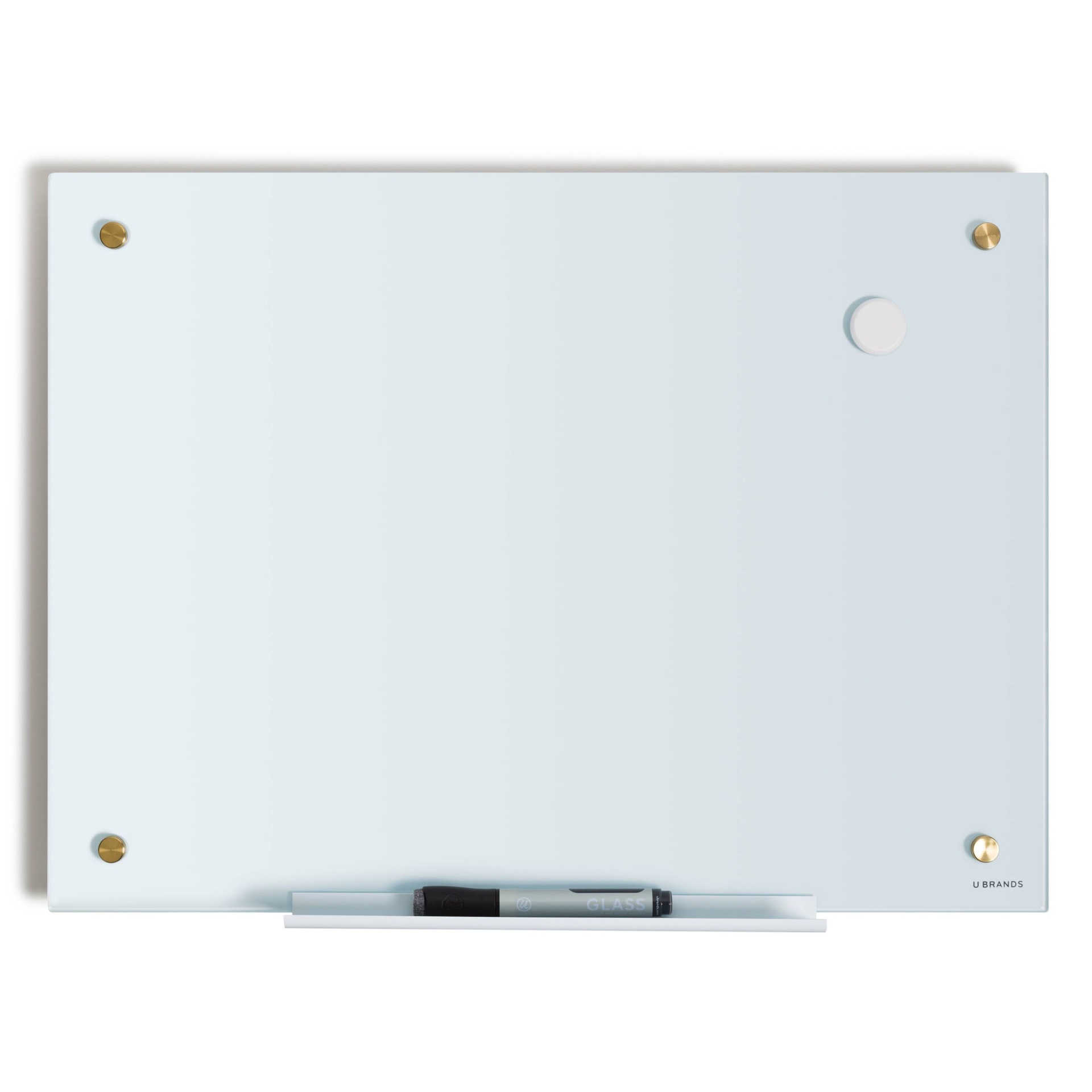 slide 1 of 5, U Brands 17"x23" Magnetic Glass Dry Erase Board with Gold Hardware, 1 ct