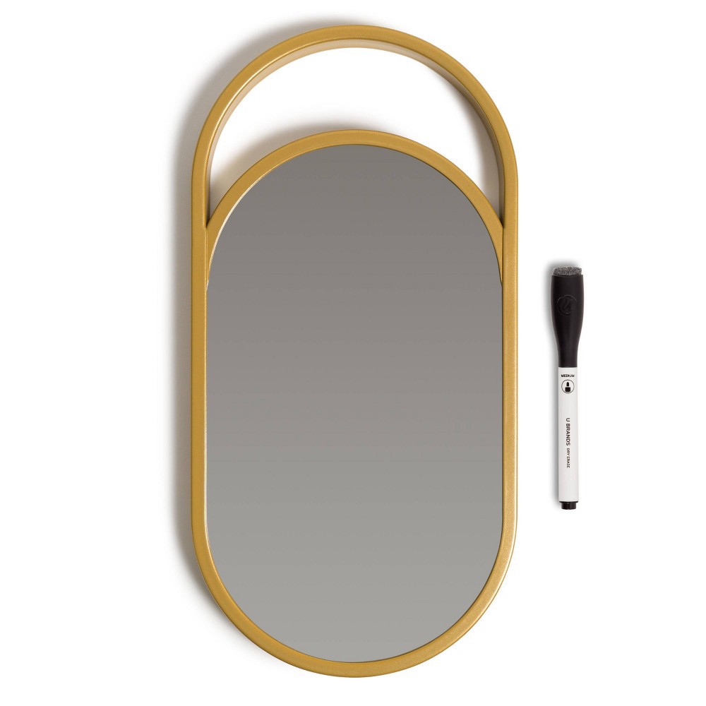 slide 4 of 5, U Brands 6"x12" Hoop Mirror Dry Erase Board with Marker, 1 ct