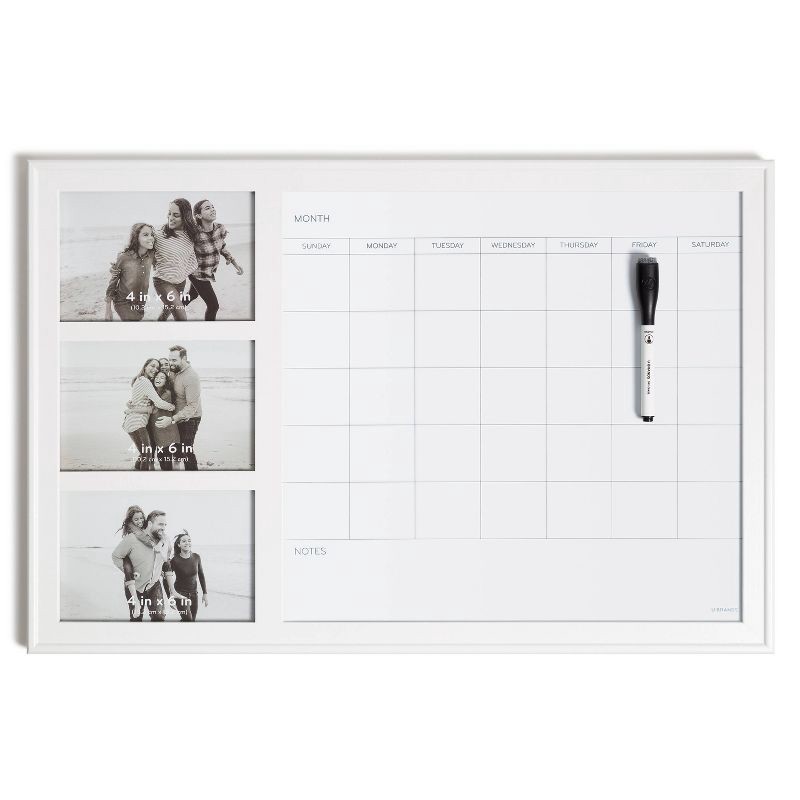 slide 4 of 4, U Brands 15"x23" Photo Frame Dry Erase Monthly Calendar with Marker, 1 ct