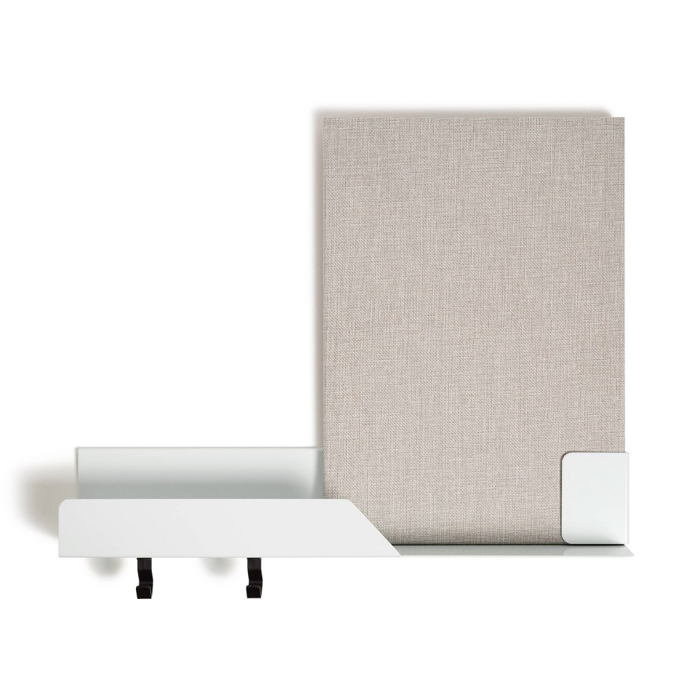 slide 2 of 6, U Brands Metal Wall Shelf with Linen Bulletin Board - White, 1 ct