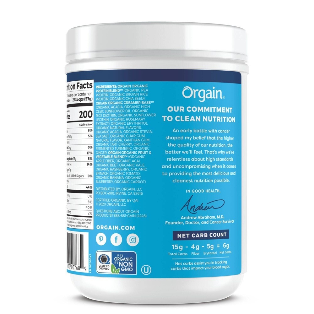 slide 3 of 4, Orgain Organic Sport Protein Powder - Vanilla, 30 gram, 20.16 oz