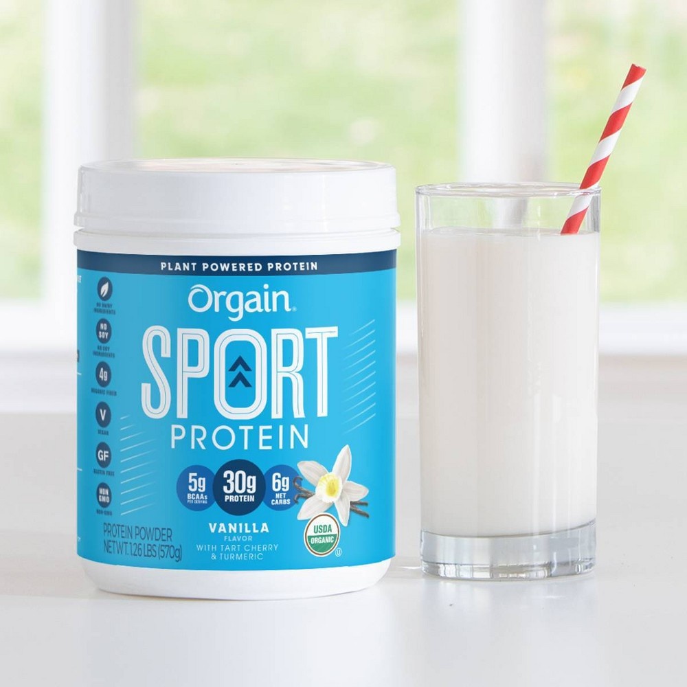 slide 4 of 4, Orgain Organic Sport Protein Powder - Vanilla, 30 gram, 20.16 oz