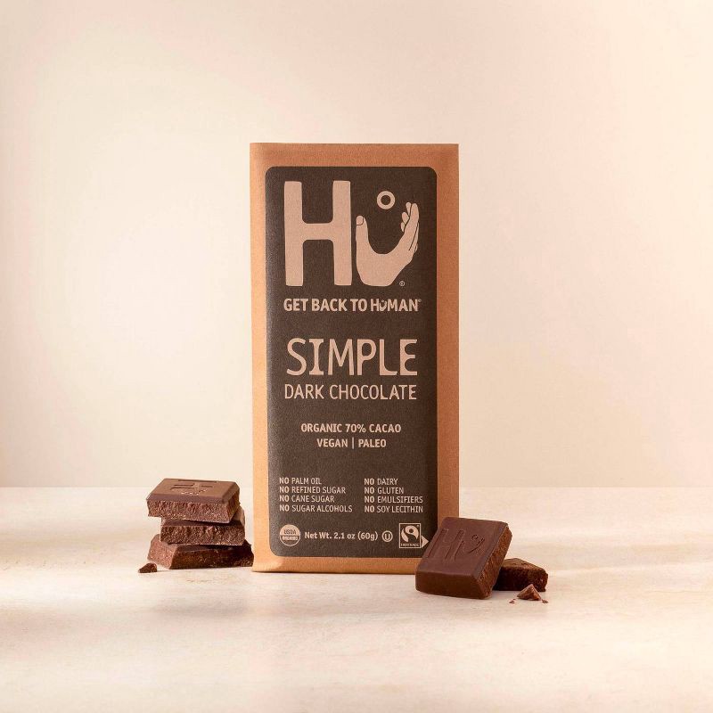 slide 4 of 4, Hu Kitchen Hu Simple Dark Chocolate 70% Cacao Candy - 2.1oz, 2.1 oz