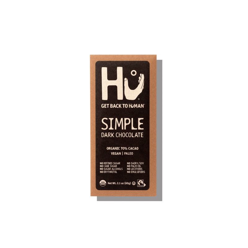 slide 1 of 4, Hu Kitchen Hu Simple Dark Chocolate 70% Cacao Candy - 2.1oz, 2.1 oz