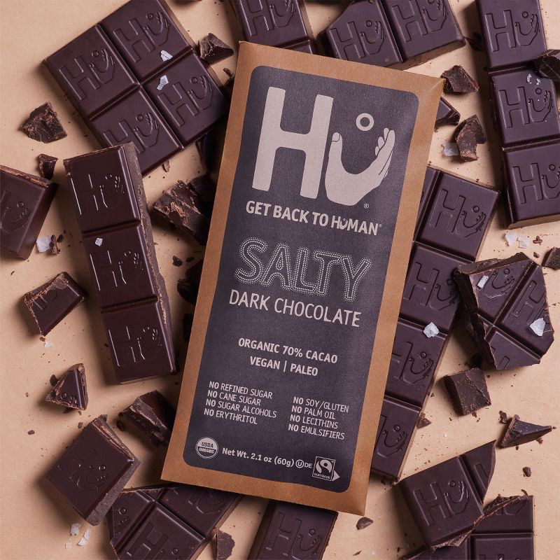 slide 6 of 10, Hu Kitchen Hu Salty Dark Chocolate 70% Cacao Candy - 2.1oz, 2.1 oz