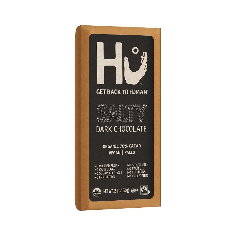 slide 9 of 10, Hu Kitchen Hu Salty Dark Chocolate 70% Cacao Candy - 2.1oz, 2.1 oz