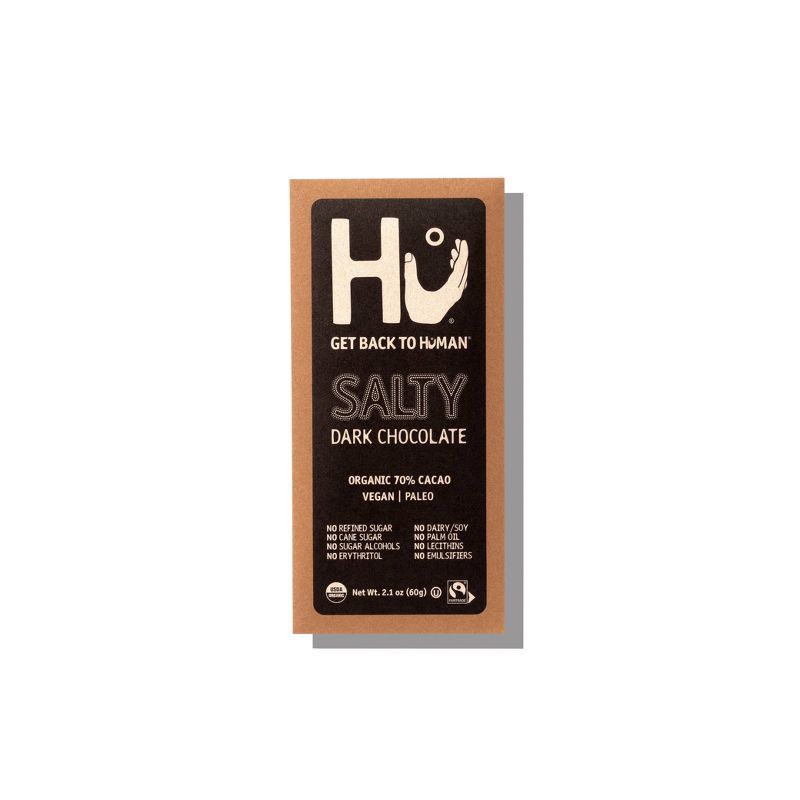 slide 1 of 4, Hu Kitchen Hu Salty Dark Chocolate 70% Cacao Candy - 2.1oz, 2.1 oz