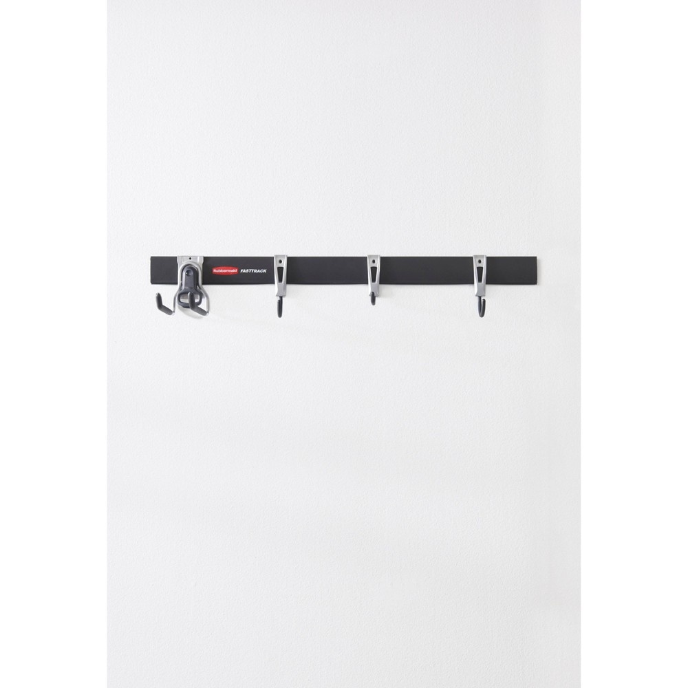 slide 3 of 4, Rubbermaid FastTrack Garage Storage All-in-One Rail & Hook Wall Hanging Kit, 5 ct