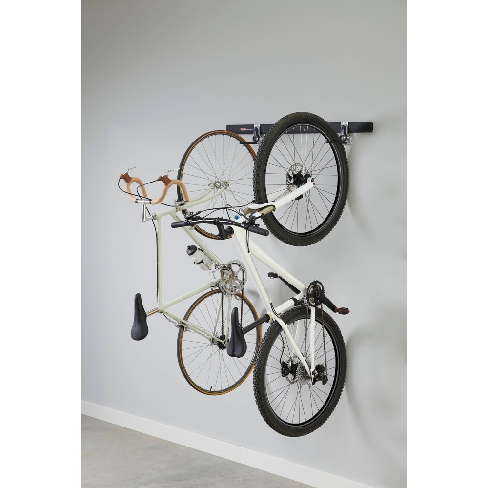 slide 2 of 9, Rubbermaid FastTrack Garage Storage All-in-One Rail & Bike Hook Wall Hanging Kit, 3 ct