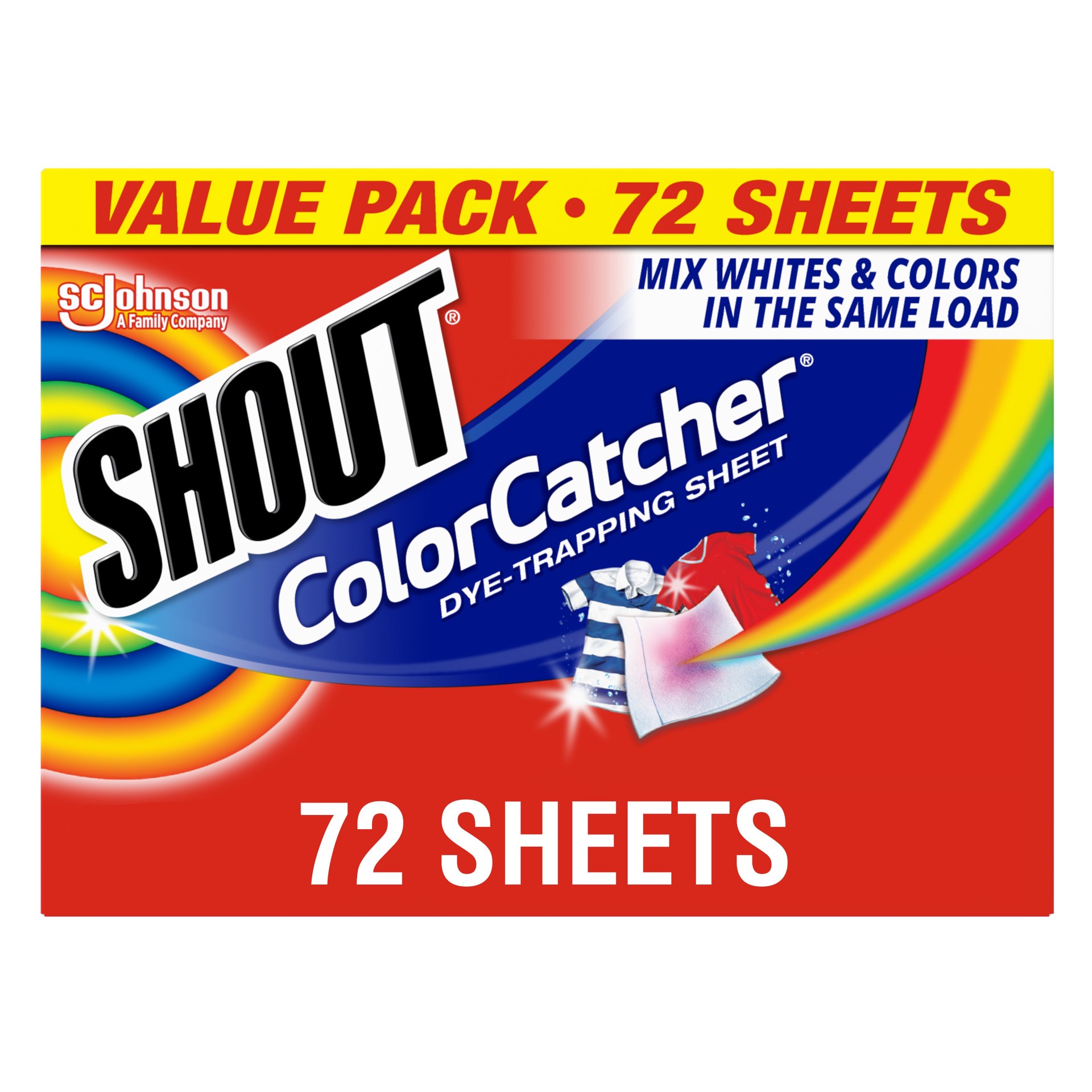 slide 1 of 6, Shout Color Catcher 72 Count Laundry Stain Remover, 1 ct