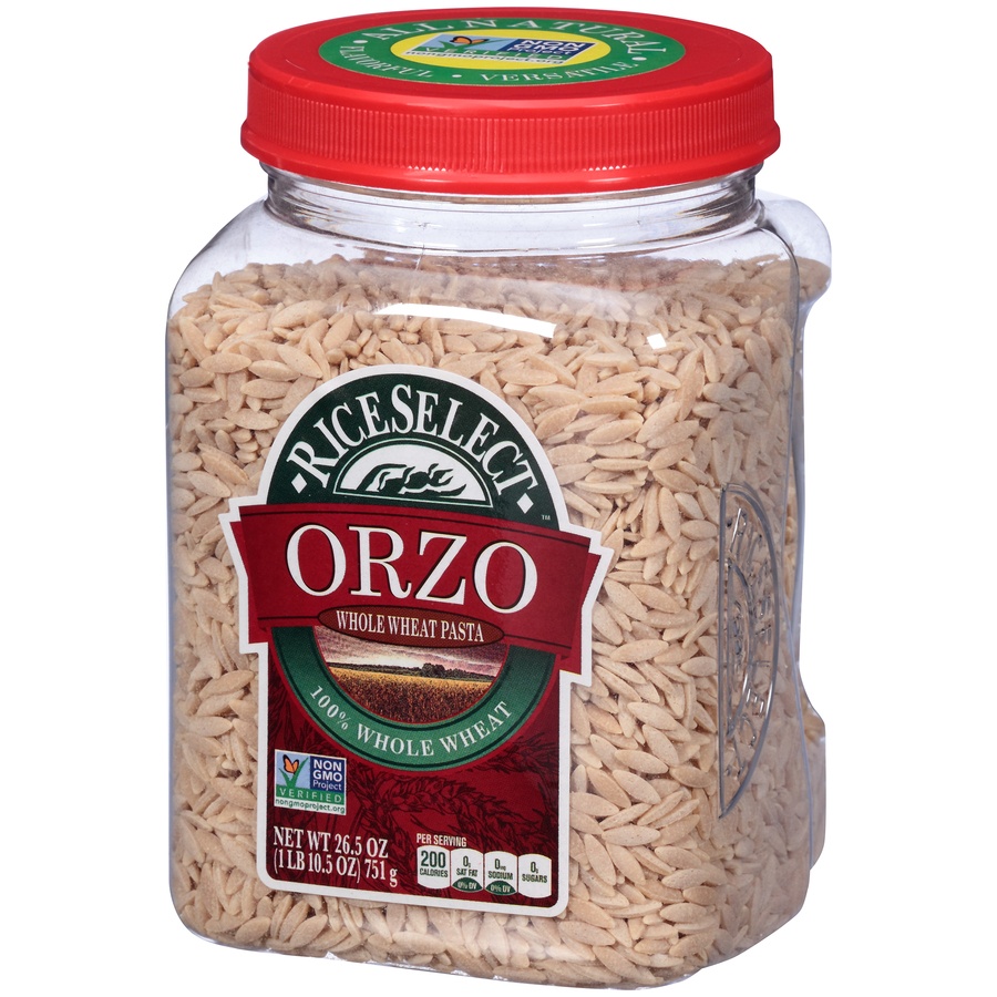slide 3 of 8, RiceSelect Orzo Whole Wheat Pasta, 26.5 oz