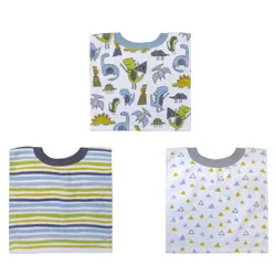 Neat Solutions Printed Pullover Toddler Bib Set - Dinos - 3pk