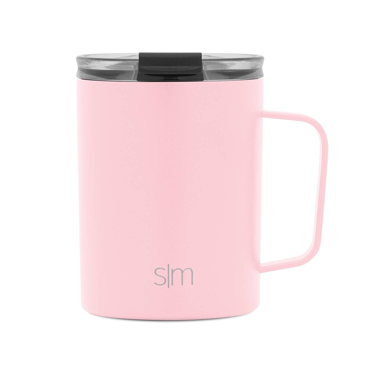 slide 1 of 2, Simple Modern Stainless Steel Scout Mug with Clear Flip Lid Blush, 12 oz