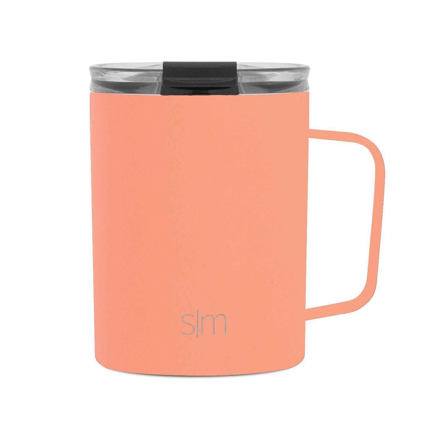 slide 1 of 2, Simple Modern Stainless Steel Scout Mug with Clear Flip Lid Grapefruit, 12 oz