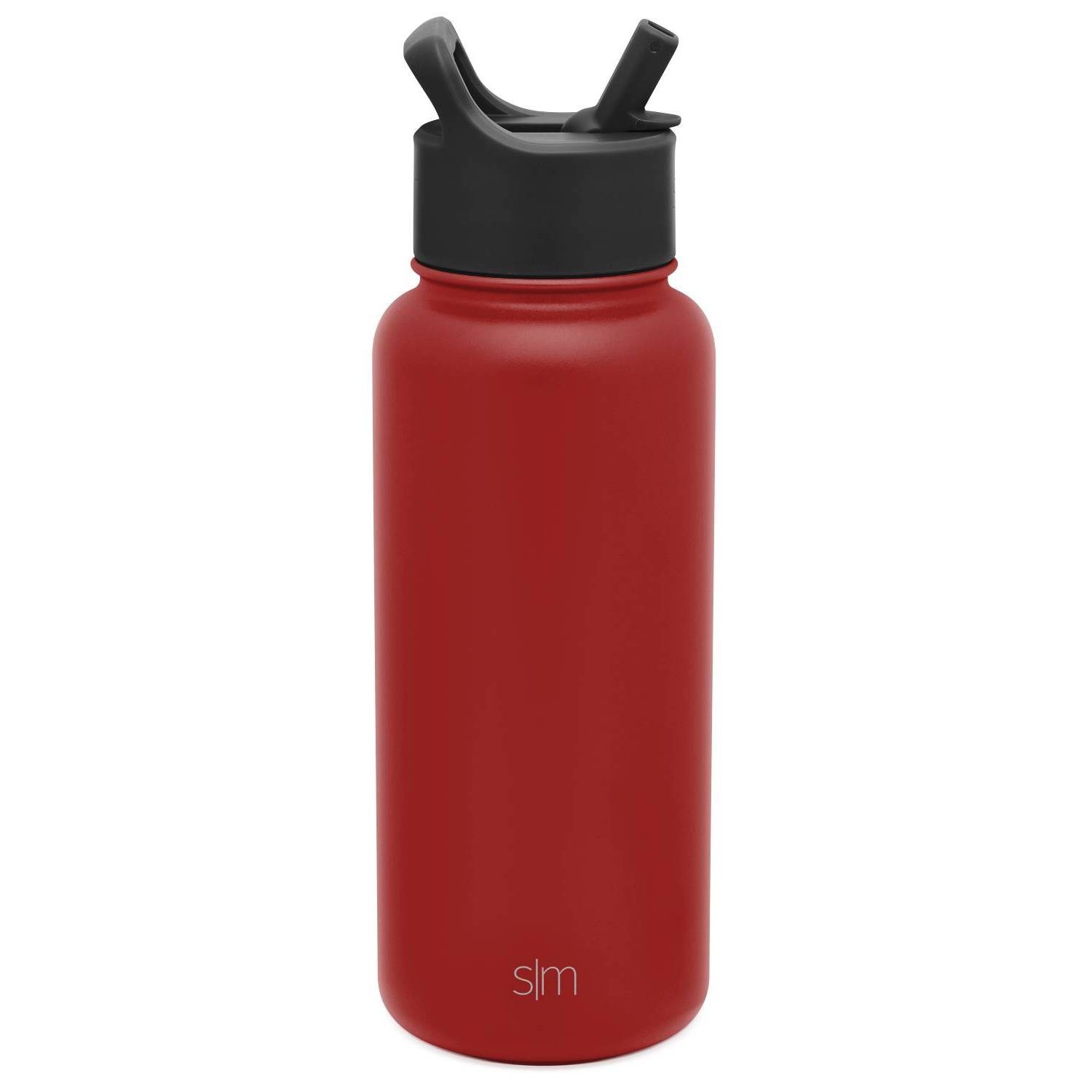 slide 1 of 2, Simple Modern Stainless Steel Summit Water Bottle with Straw Lid Cherry, 32 oz