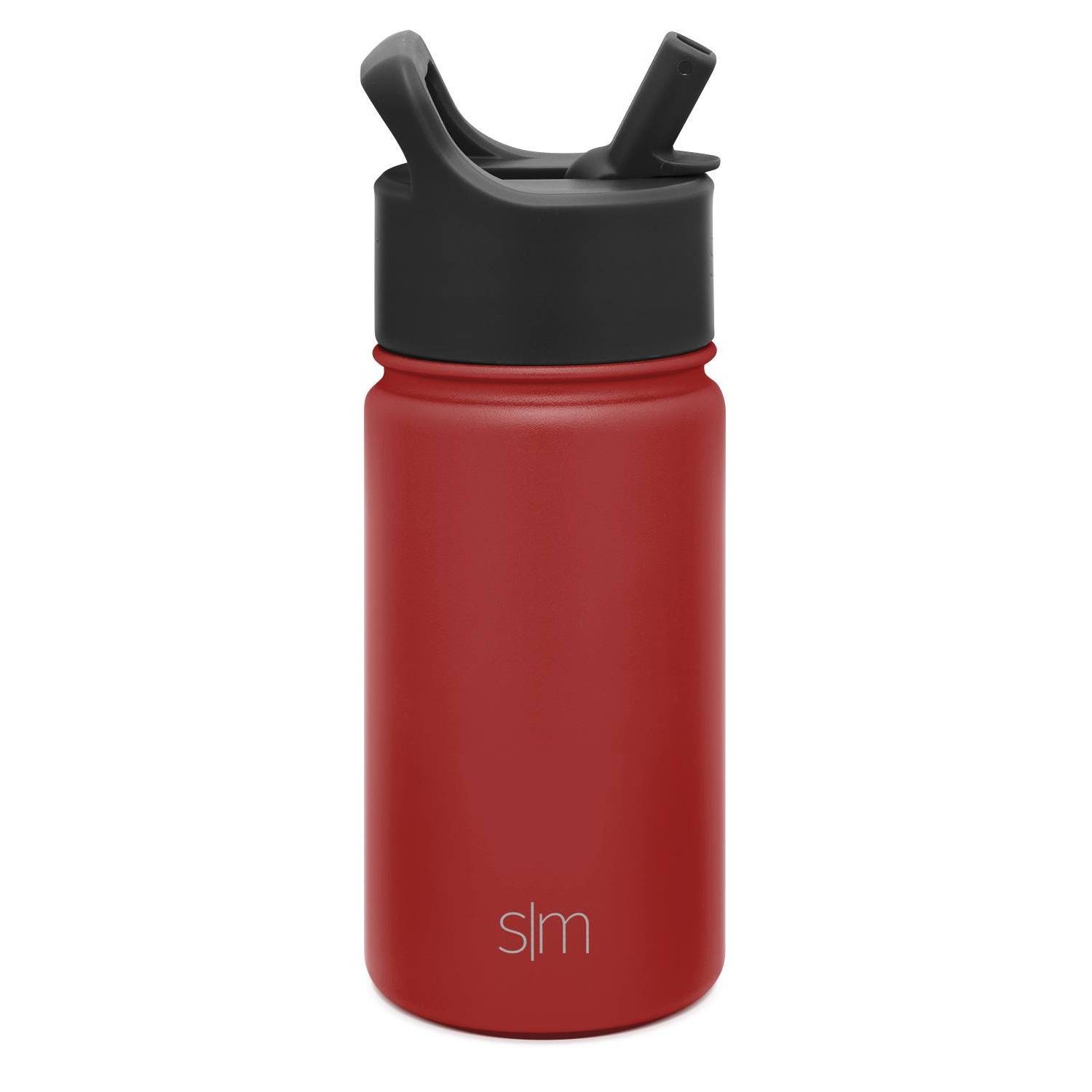 slide 1 of 2, Simple Modern Stainless Steel Summit Cherry Water Bottle with Straw and Lid, 14 oz