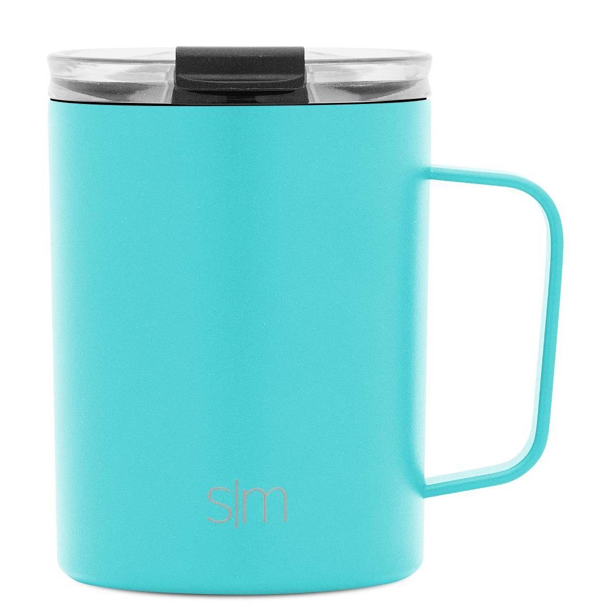 slide 1 of 2, Simple Modern Stainless Steel Scout Mug with Clear Flip Lid Oasis, 12 oz