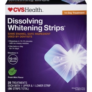 slide 1 of 1, CVS Health Easy Peel Application Dissolving Whitening Strips, 56 ct