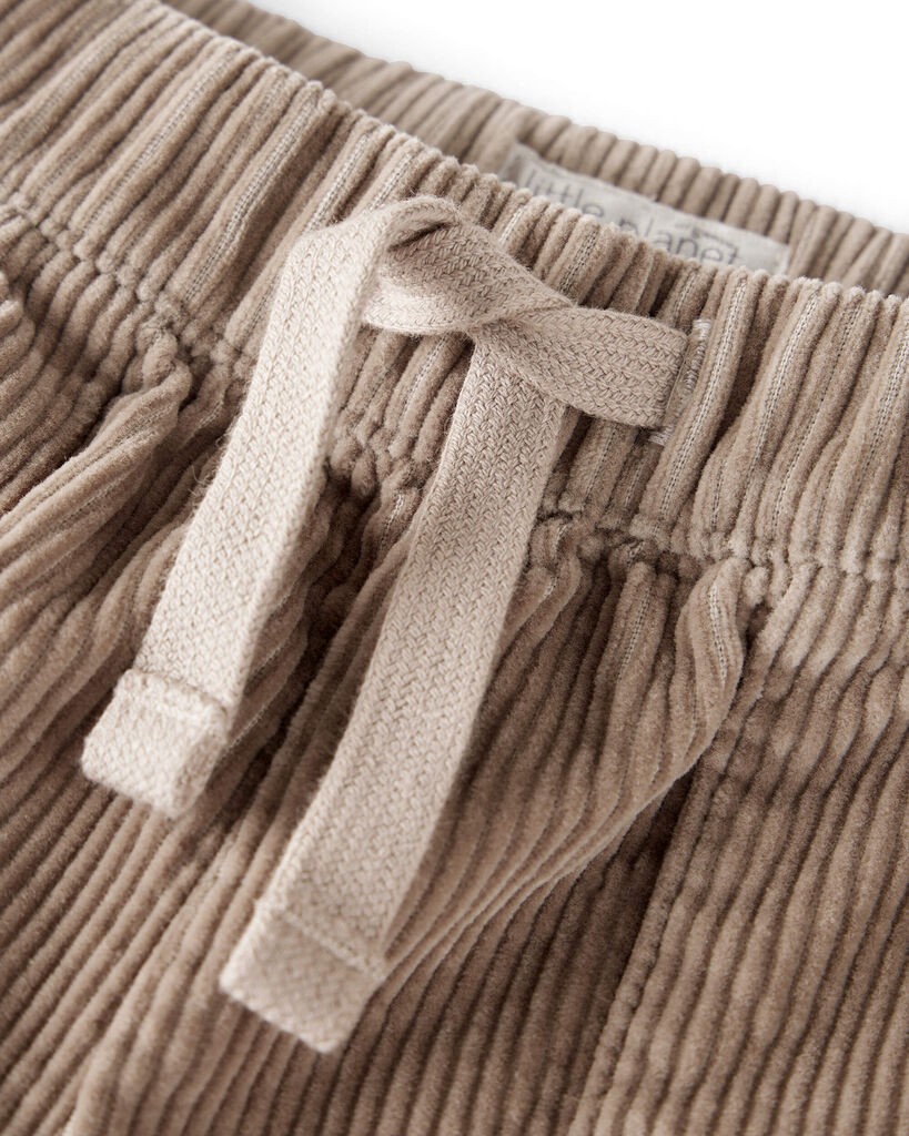 slide 3 of 4, Littleplanet Toddler Organic Cotton Corduroy Drawstring Pants Otter Khaki 5T, 1 ct