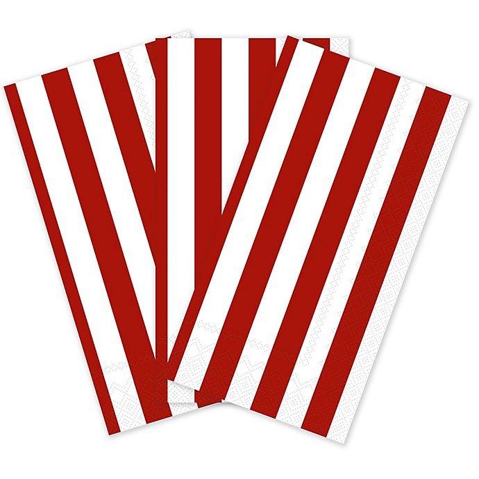 slide 1 of 1, Boston International 3-Ply Red & White Jumbo Stripe Guest Towels, 32 ct