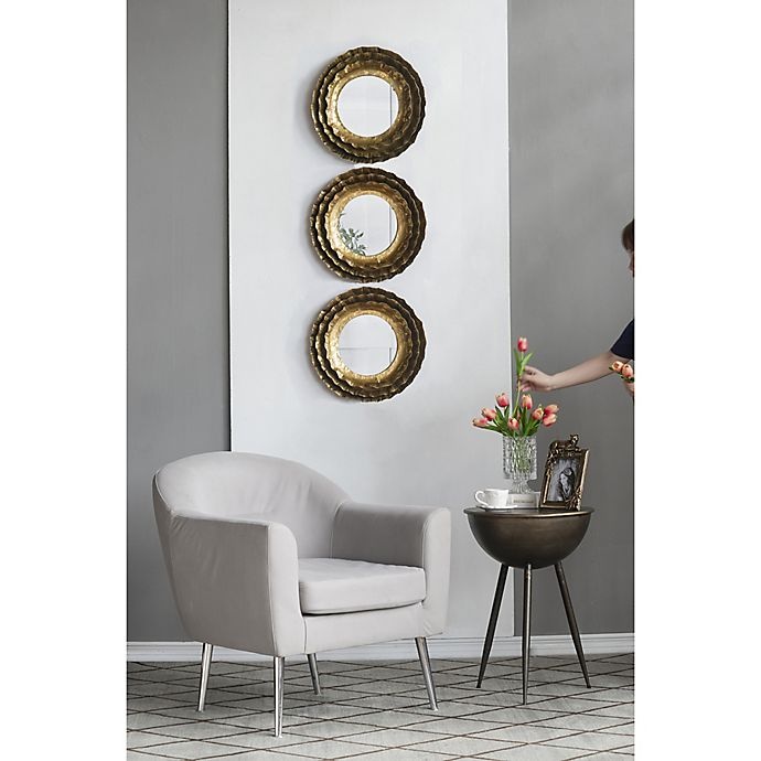slide 2 of 10, A&B Home Ashlyn Round Wall Mirror - Gold, 16 in