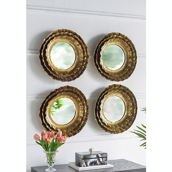 slide 7 of 10, A&B Home Ashlyn Round Wall Mirror - Gold, 16 in