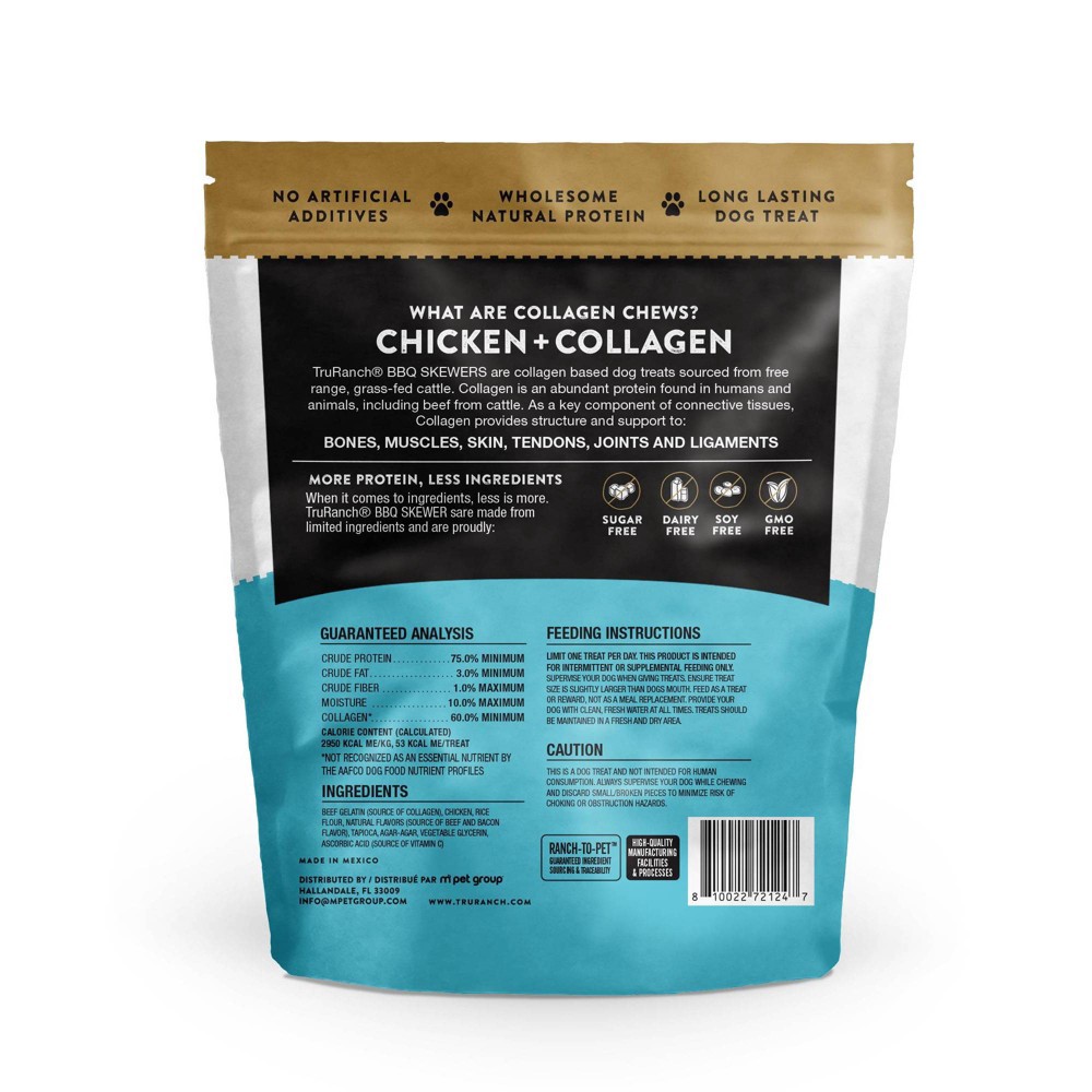 slide 2 of 3, TruRanch Collagen Skewers Rawhide Free with Beef and Bacon Dog Treats - 15ct, 15 ct