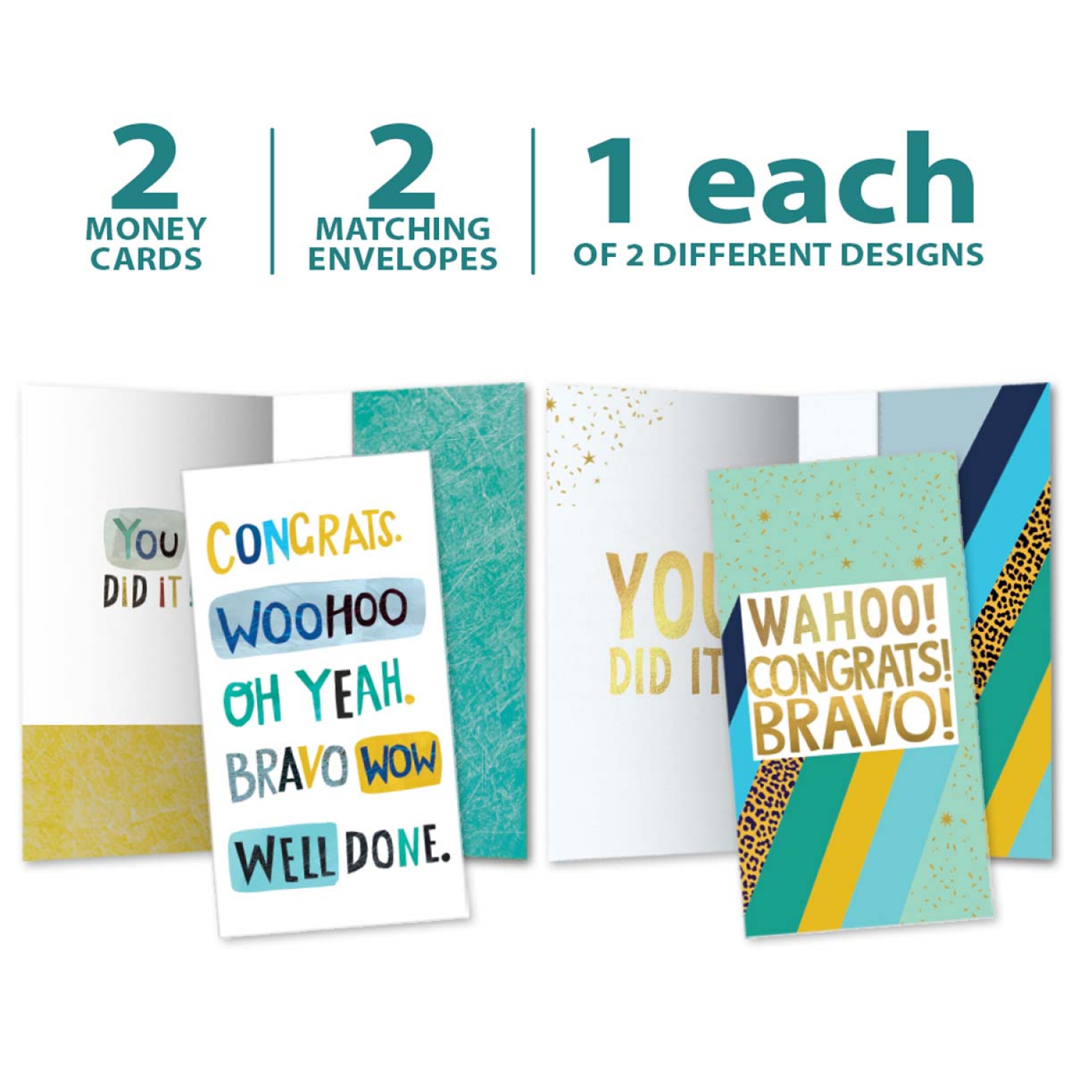 slide 3 of 5, TREE FREE Woohoo Congrats Money Holder 4 Pack, 4 ct