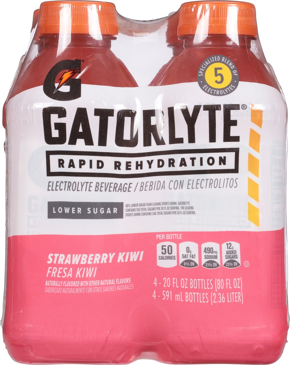 slide 12 of 12, Gatorlyte Rapid Rehydration Lower Sugar Strawberry Kiwi Electrolyte Beverage - 4 ct, 4 ct