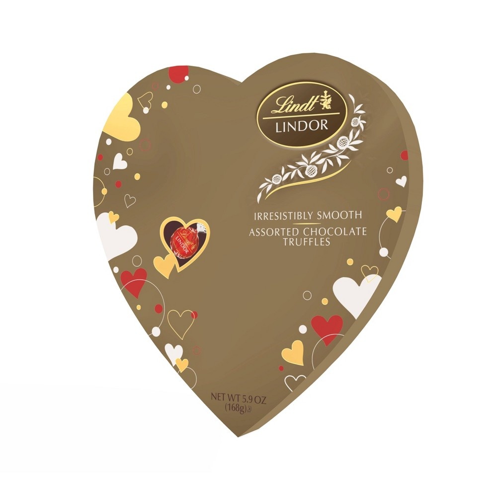 slide 3 of 3, Lindt Lindor Valentine's Assorted Chocolate Truffles, 5.9 oz