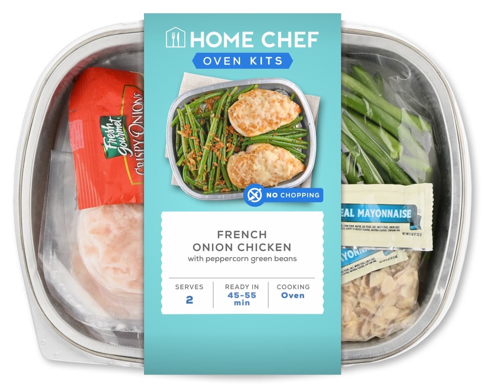 slide 1 of 1, Home Chef Oven Kit French Onion Chicken With Peppercorn Green Beans, 29 oz